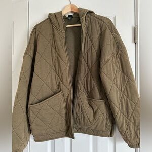 Wild Fable quilted zip up in olive